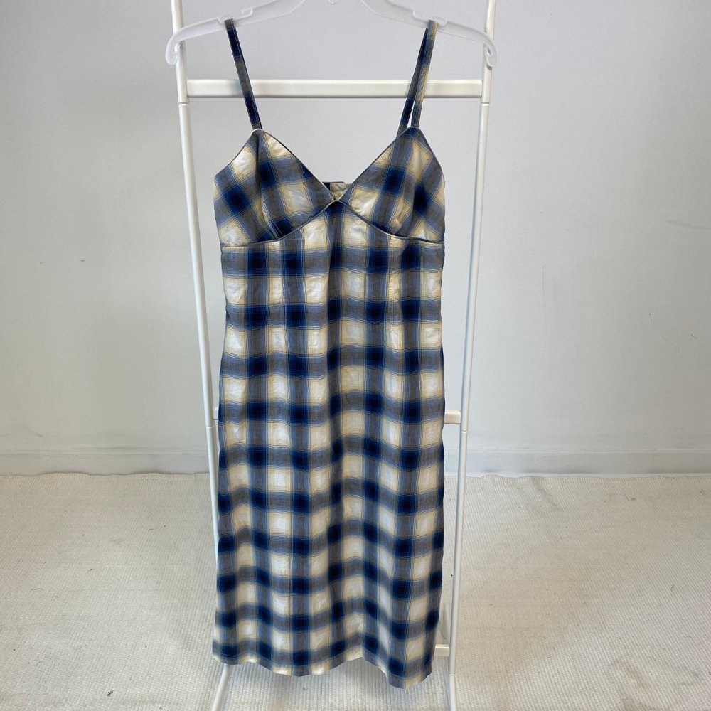 Vintage 90s Anthropologie S Plaid Slip Dress - Picture 12 of 13